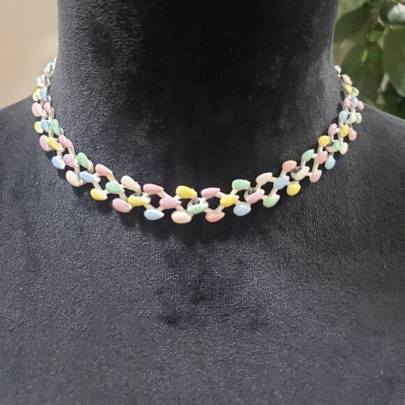 Unbranded Jewelry - Women Fashion Charming Multicolor Linked Choker Necklace with Hook & Eye